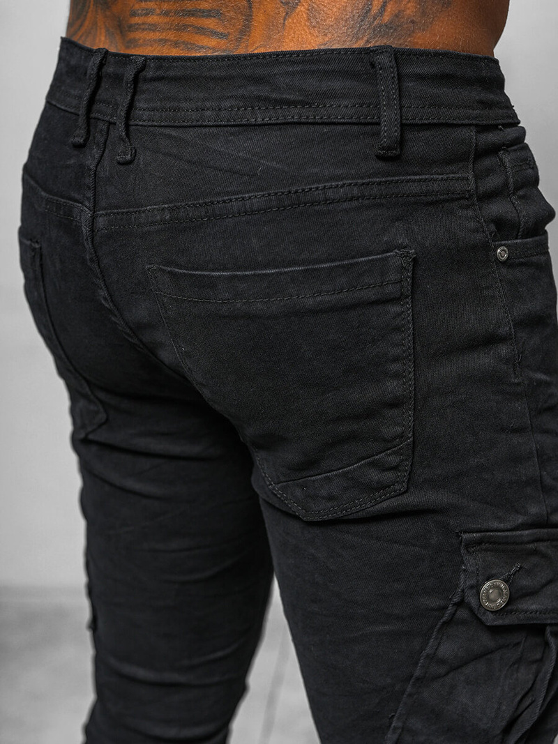 Spodnie męskie joggery czarne OZONEE O/E6979N