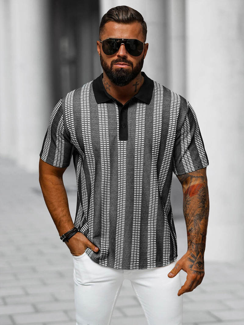 Футболка Поло Чоловіча Чорна OZONEE O/3C360