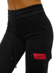 Спортивні штани жіночі Чорно-Червонi OZONEE O/82320