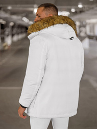 Kurtka zimowa męska z futerkiem biała OZONEE JS/5M779/281Z