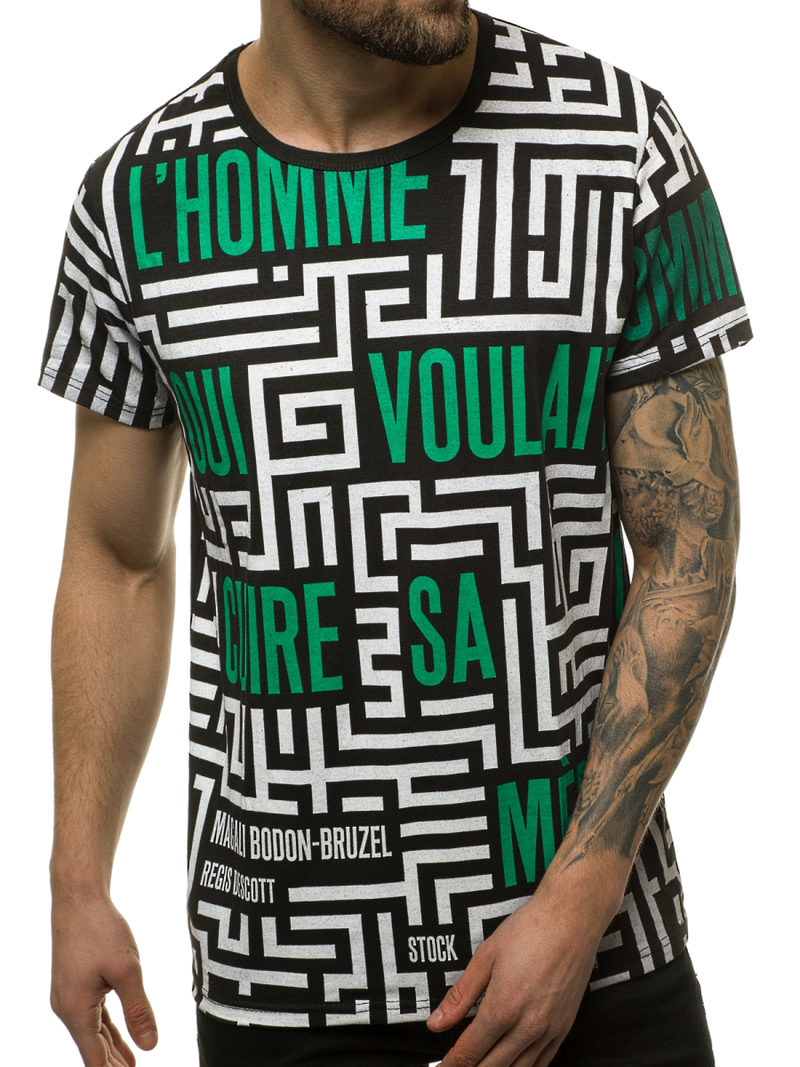 T-Shirt męski czarny OZONEE JS/KS2020