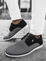 Buty męskie czarno-białe t/682