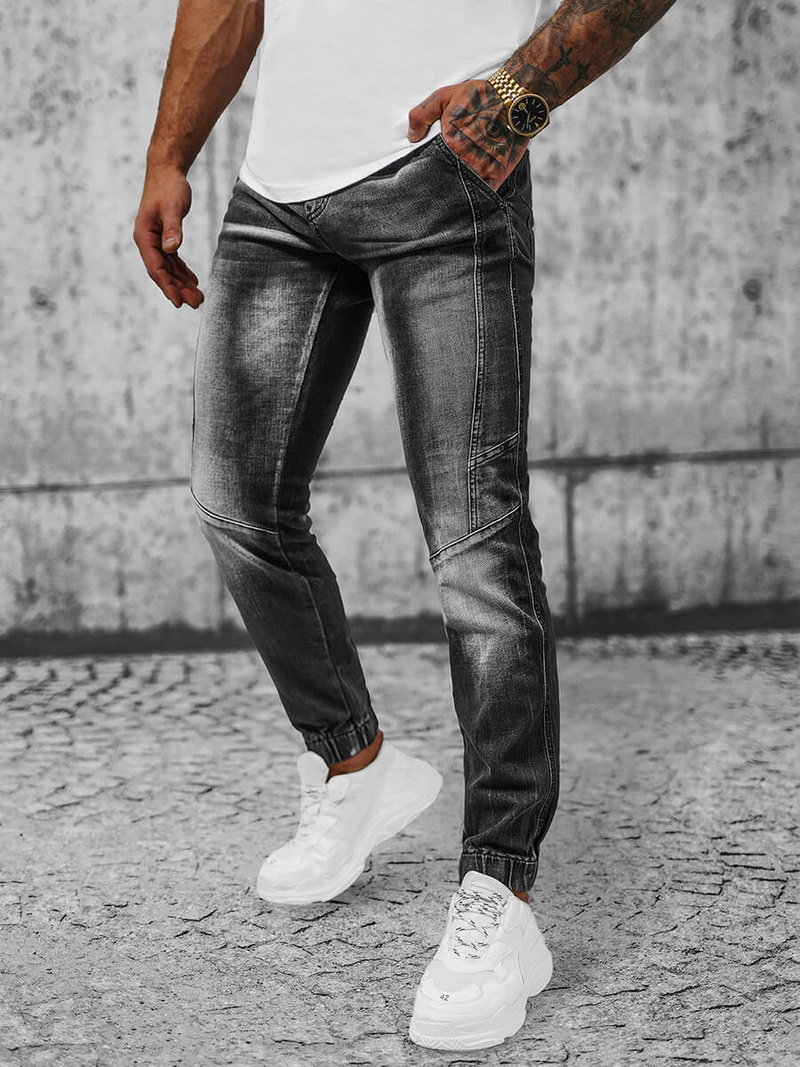 Чоловічі джинси джоггери Чорнi OZONEE NB/MP0115N