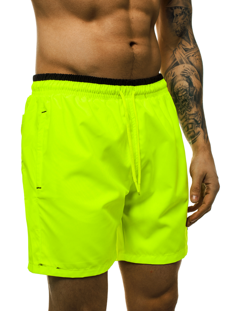 Spodenki kąpielowe męskie żółto-neonowe OZONEE MAD/4262