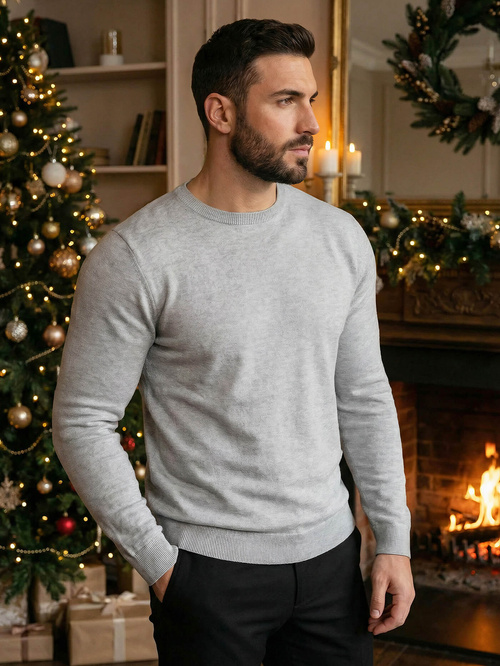 Sweter męski szary OZONEE NB/MMB602/2Z