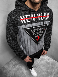 Bluza z kapturem męska czarna OZONEE JS/KS1907Z