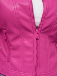 Kurtka skórzana damska różowa OZONEE JS/11Z8127