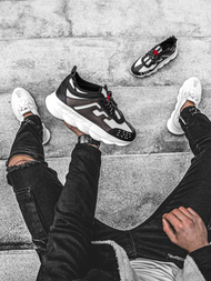 Sneakersy biało-czarne OZONEE G/2020