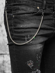 Spodnie jeansowe męskie czarne OZONEE O/MB460