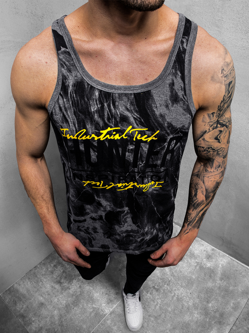 T-Shirt męski bez rękawów grafitowy OZONEE JS/SS11033Z