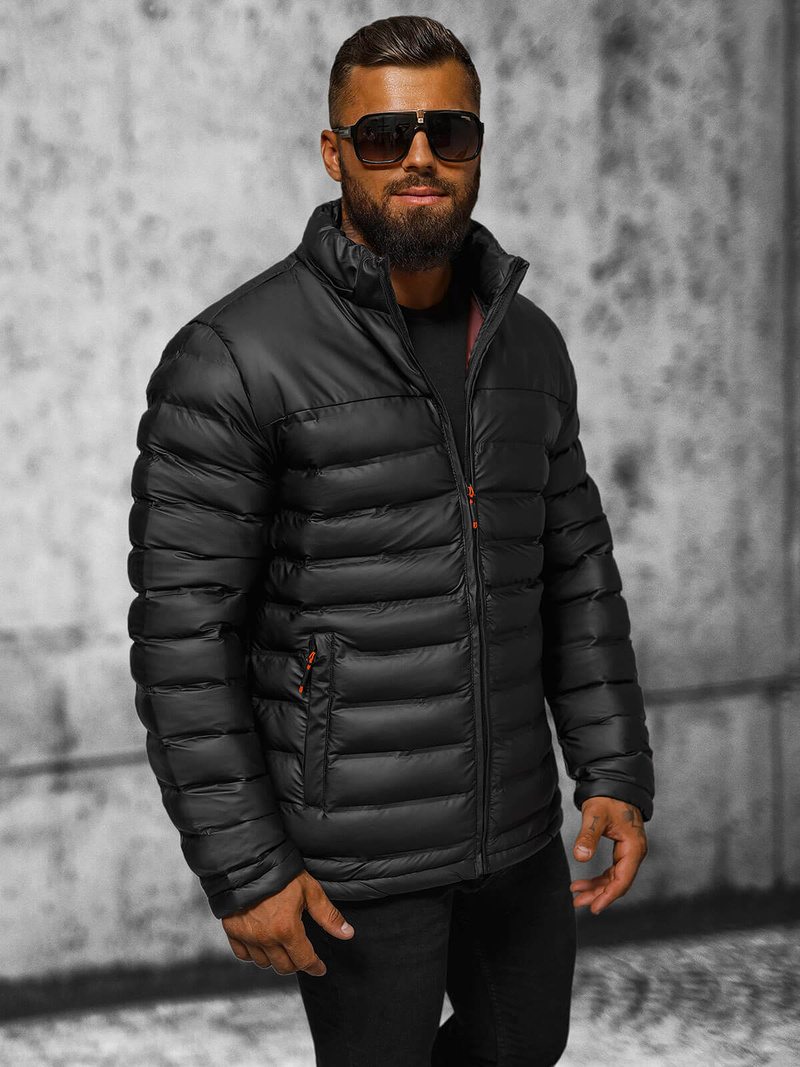 Kurtka męska pikowana czarna OZONEE JS/22M326/392