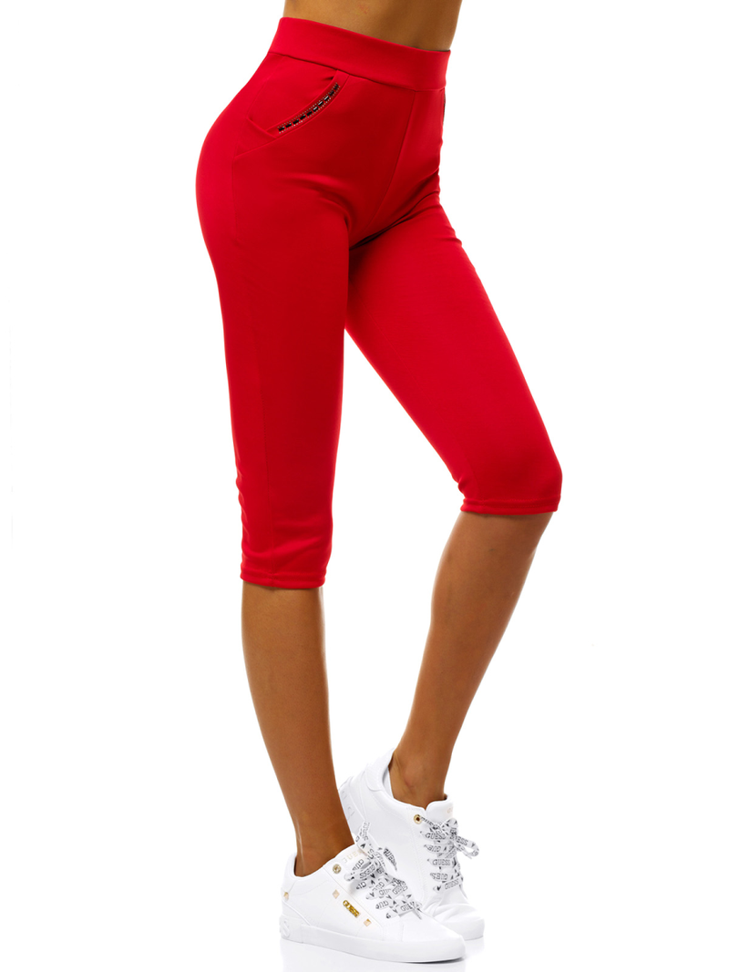 Legginsy krótkie damskie czerwone OZONEE JS/1027/E5