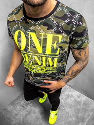 T-Shirt męski z nadrukiem czarny OZONEE JS/KS2555