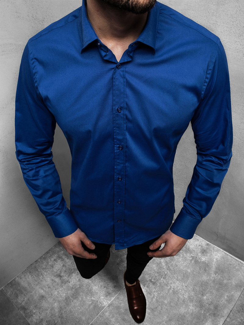 Koszula męska kobaltowa OZONEE EP/K04Z