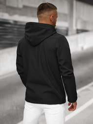 Kurtka softshell męska z kapturem czarna OZONEE JS/27B6513/3