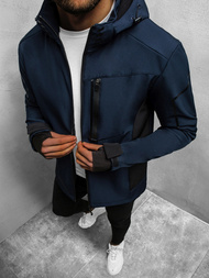 Kurtka softshell przejściowa męska z kapturem granatowa OZONEE JS/HM191/4