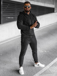 Komplet dresowy męski ocieplany czarny OZONEE O/3A150Z