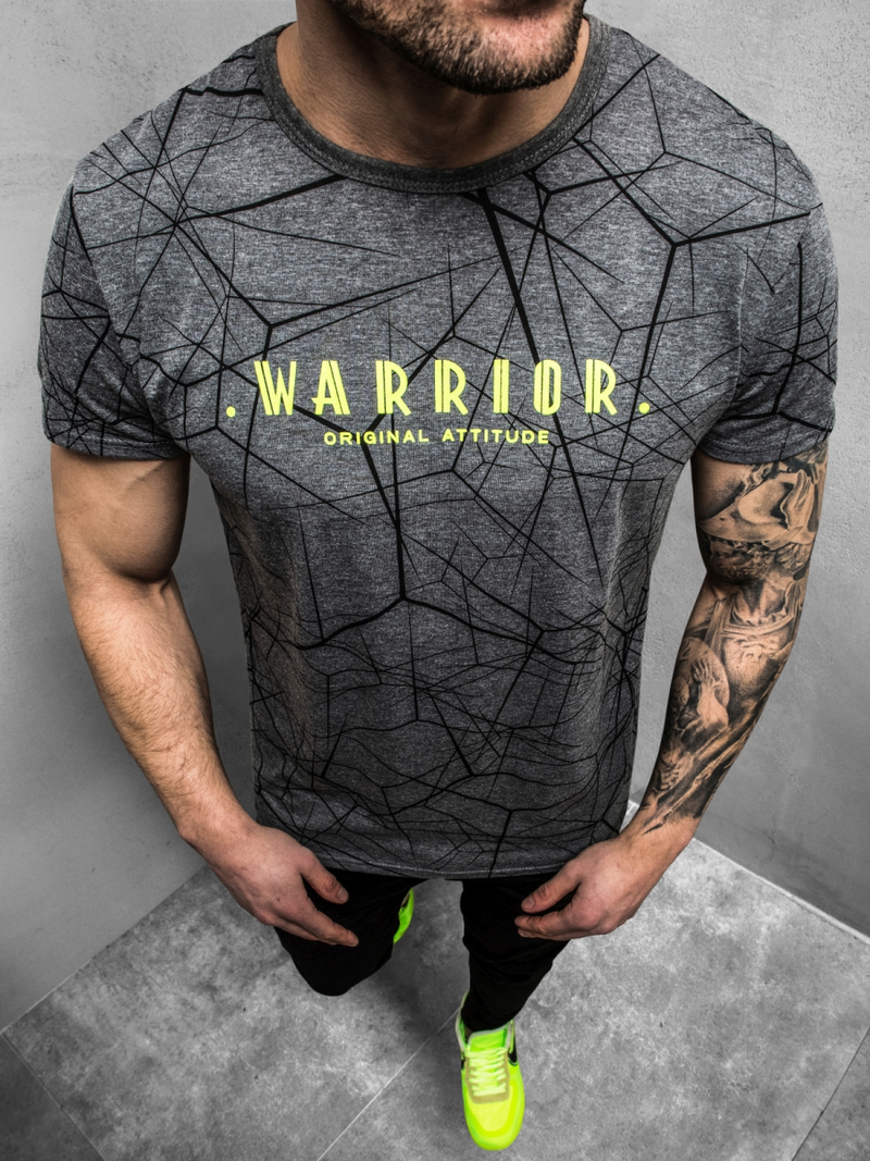 T-Shirt męski grafitowy OZONEE JS/SS10935Z