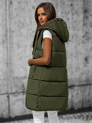 Стьобаний жіночий жилет Зелена OZONEE O/81266Z