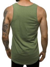 Koszulka bez rękawów męska z nadrukiem zielona OZONEE 724T
