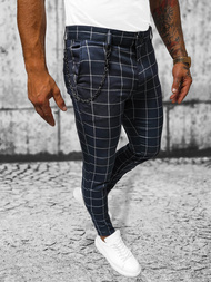 Spodnie męskie chino materiałowe granatowe OZONEE DJ/550173Z