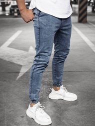 Spodnie jeansowe joggery męskie niebieskie OZONEE DJ/5820