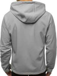 Kurtka softshell męska z kapturem szara OZONEE JS/KS2181