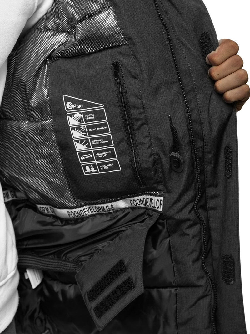 Kurtka zimowa męska grafitowa OZONEE O/9803