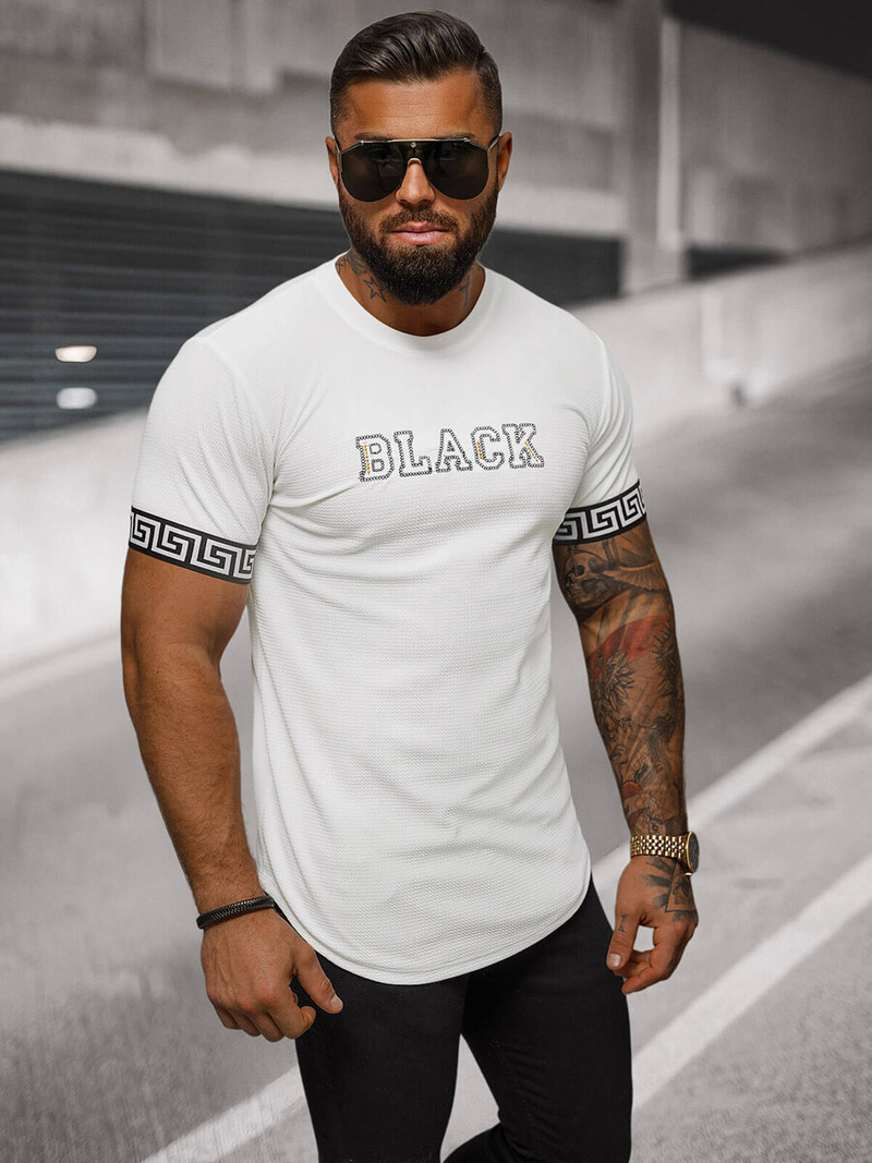 T-shirt męski biały OZONEE O/T7571