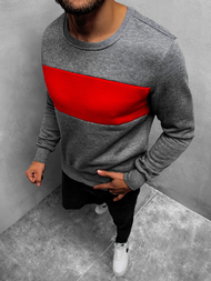 Bluza męska grafitowo-czerwona OZONEE JS/2021/18Z