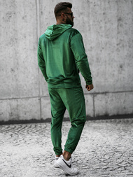 Komplet dresowy męski welurowy zielony OZONEE O/D7517