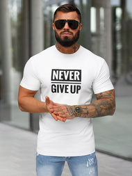 T-shirt męski slim fit biały OZONEE NB/MT3133