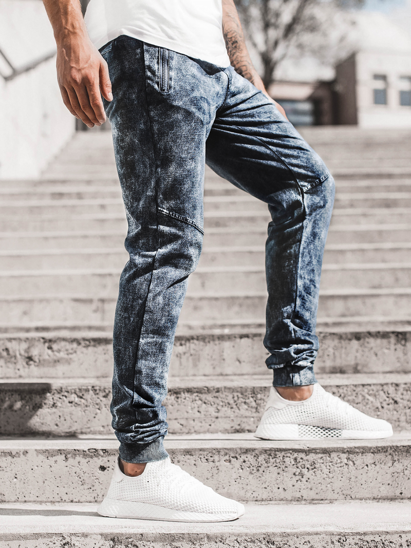 Spodnie męskie jogger niebieskie OZONEE JS/KK1027