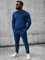 Komplet dresowy męski welurowy granatowy OZONEE O/12138