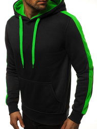 Bluza z kapturem męska czarno-zielona OZONEE JS/2012