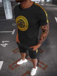 Чоловічий спортивний комплект Чорно-золотий OZONEE O/HM788