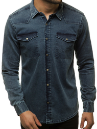 Koszula męska jeansowa granatowa OZONEE O/3444