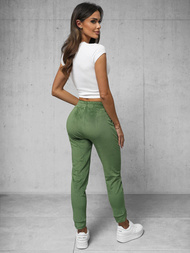 Spodnie dresowe damskie welurowe khaki OZONEE O/CR98107