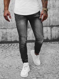 Spodnie jeansowe joggery męskie czarne OZONEE NB/MP0053/2NZ
