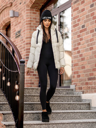 Kurtka zimowa damska pikowana ecru OZONEE JS/5M3251/281Z