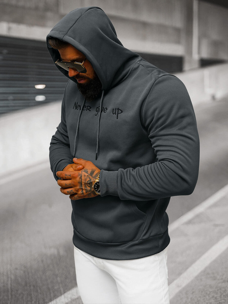 Bluza z kapturem męska grafitowa OZONEE JS/27B6512/5