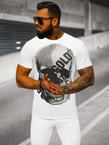 T-shirt męski slim fit biały OZONEE NB/MT3038Z