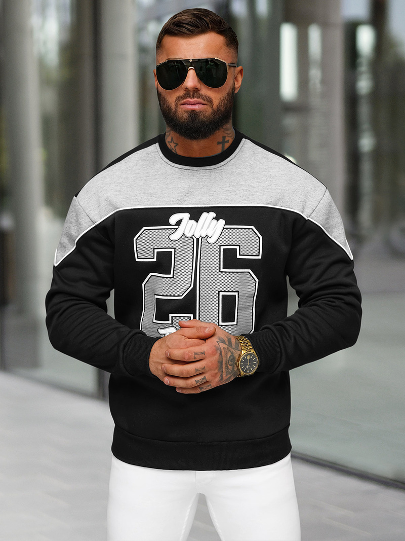 Bluza męska czarna OZONEE O/RR250005