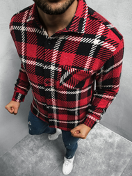 Сорочка чоловіча Червоно-Чорна OZONEE E/3900/14