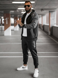 Komplet dresowy męski czarno-grafitowy OZONEE JS/27C6504/5Z