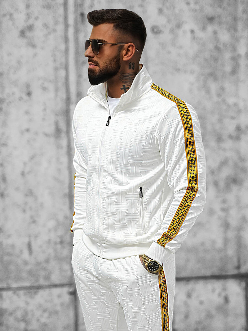 Komplet dresowy męski biały OZONEE O/3A163