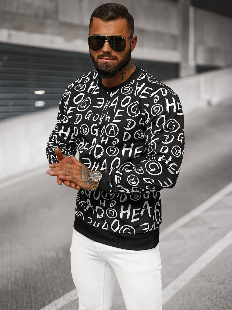 Bluza męska czarna OZONEE JS/8B1221/3