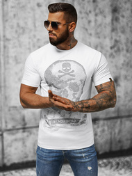 T-shirt męski slim fit biały OZONEE NB/MT3025