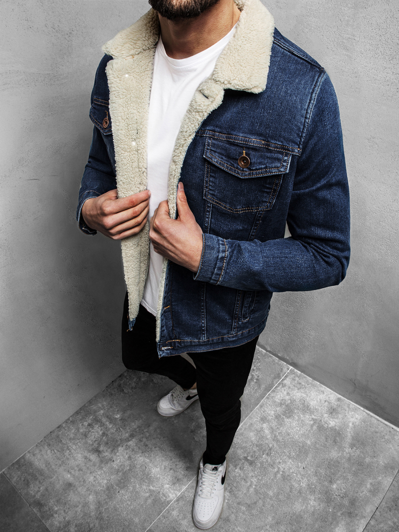 Kurtka męska jeans niebieska OZONEE BN/5935Z