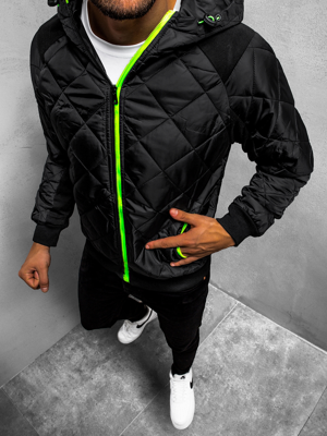 Kurtka przejściowa męska pikowana czarna OZONEE JS/TY10Z 